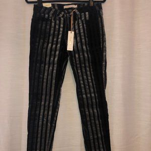 BRAND NEW Frankie b black jeans with velour stripe